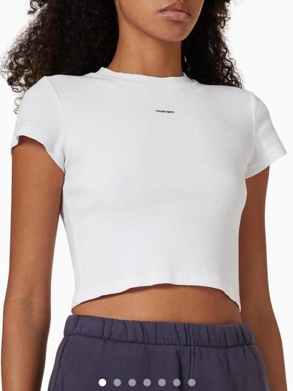 Madhappy Classics Ribbed Baby Tee white size medium